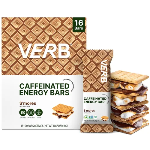 Miniatura 19 de Verb Barras de Energía Cafeinadas - Paquete de Variedad - 2 Sabores Deliciosos (26g, Paquete de 16) Barra de Energía Deliciosa de 110 Calorías, Baja