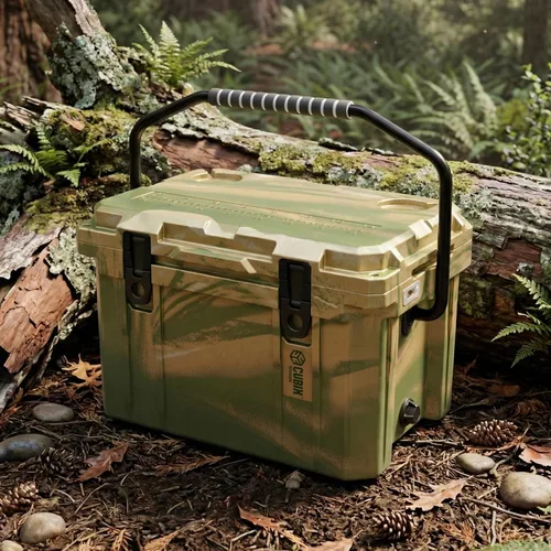 Miniatura 4 de Cubix Outdoors - QuadraX - Enfriador rotomoldeado de 20 cuartos de galón - Retención de hielo de 5 días, hielera dura portátil con portavasos Hunter