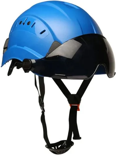 Miniatura 10 de SMASYS Casco de seguridad ABS ajustable con visera de suspensión de 6 puntos perfecto para construcción y escalada Visera transparente-6