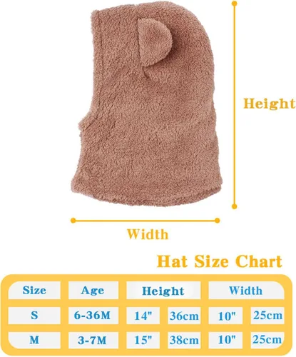 Miniatura 6 de Gorro de invierno para bebés y niñas, gorro de bufanda cálida para niños, gorro, con orejera, 6M-7T