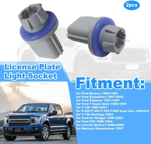 Miniatura 3 de Enchufe de luz de matrícula, repuesto para Ford F150 90-01 para F250 F350 F450 F550 Super Duty 99-15 para Ford Bronco 90-95, soporte de conectores
