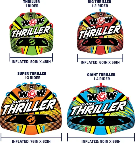 Miniatura 4 de Wow Sports Thriller - Tubo de cubierta remolcable para adultos que navegan en barco, inflable para deportes acuáticos