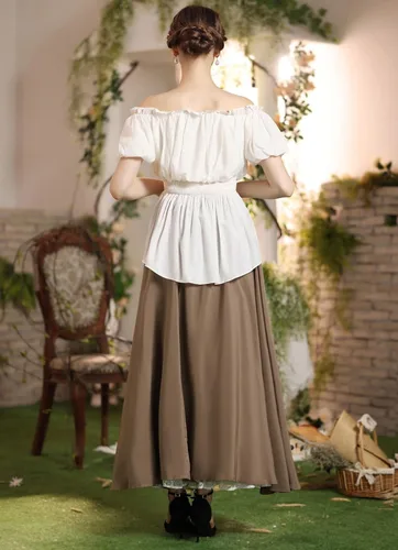 Miniatura 7 de Scarlet Darkness Maxi Long Skirt for Women Double-Layer Victorian Renaissance Skirts