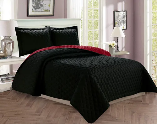 Miniatura 8 de Elegant Comfort Juego de colcha de lujo de 3 piezas con diseño de diamante acolchado con fundas de almohada, peso pesado para todas las estaciones
