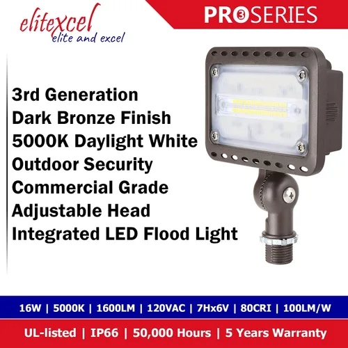 Miniatura 2 de Luces de patio trasero de seguridad para exteriores, 3ª generación de 16 W, luces de paisaje con certificación UL, luz de inundación LED de 1600