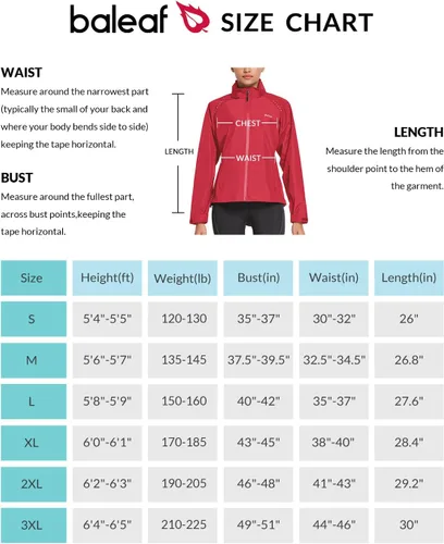 Miniatura 6 de BALEAF Chaqueta impermeable para mujer, rompevientos para correr, ciclismo, plegable, reflectante, ligera, con capucha