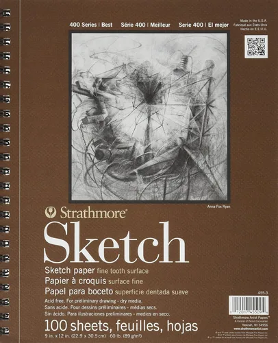 Strathmore SM455-3 455-3 Cuaderno de bocetos, paquete de 6, blanco