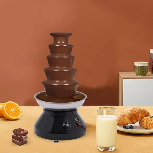 Miniatura 2 de Fuente de chocolate de 5 niveles para fiesta, máquina de fuente de fondue de chocolate comercial de 7 libras con temperatura ajustable (86-230 °F)
