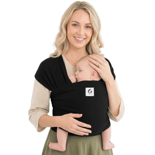 ELDOMA Portabebés negro – Eslinga ligera y transpirable para bebé, con manos libres, portabebés de recién nacido a niño pequeño, (6.6-33.1 lbs)