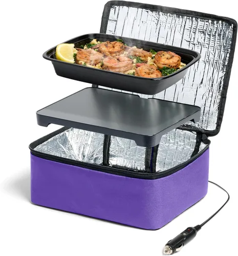 Miniatura 12 de HOTLOGIC Mini lonchera térmica - Calentador eléctrico portátil de alimentos para hombres y mujeres - Ideal para el trabajo, la oficina y la Azul