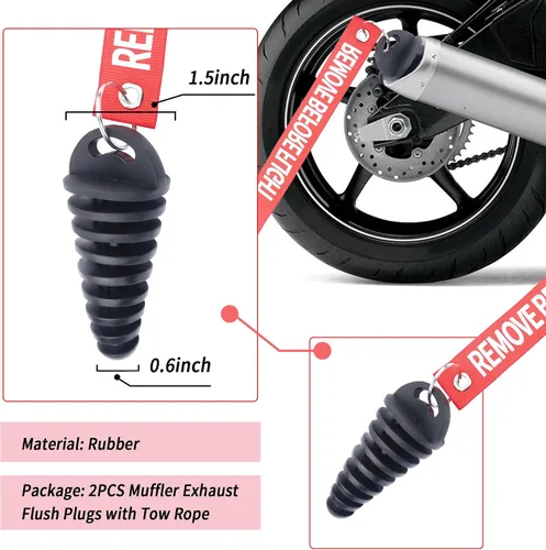 Miniatura 2 de 2 tapones de escape de motocicleta de 0.6 a 1.5 pulgadas, silenciador de escape de goma para motocicleta, tubo de escape de 2 tiempos, accesorios