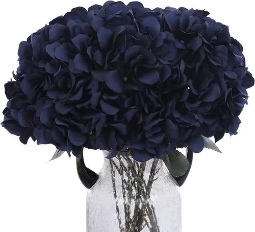 Miniatura 19 de Paquete de 2 flores de hortensias artificiales blancas, 10 cabezas de seda falsas para el hogar, boda, fiesta, centro de mesa, decoración de mesa