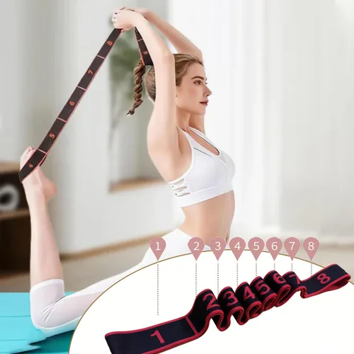 Miniatura 6 de Banda de resistencia de fitness para estiramiento y yoga, banda de resistencia elástica numérica con marcas claras, bandas elásticas de 1pcs