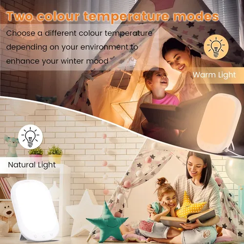 Miniatura 7 de LASTAR Sun Lamp 10,000 Lux Daylight Lamp with Memory Function 5 Adjustable Brightness Levels 4 Color Temperature 4 Timer Funtion Sunlight Lamp