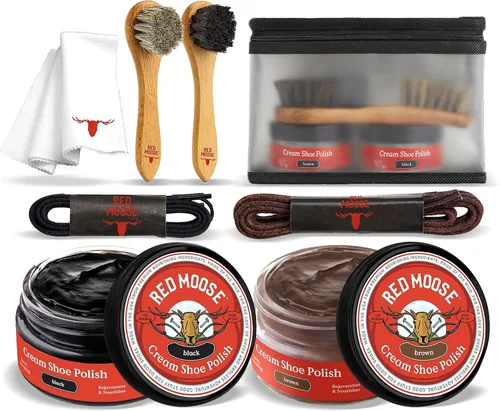 Miniatura 10 de RED MOOSE Crema para botas y zapatos - Kit de pulido para zapatos de cuero - Haz que tus zapatos brillen - Fabricado en los EE.UU