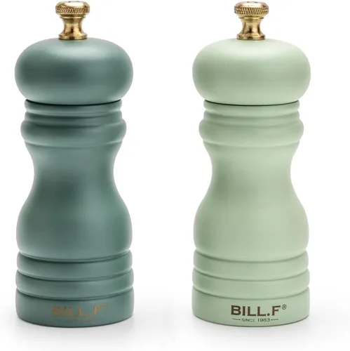 Miniatura 12 de BILL.F - Molinillo de pimienta, molinillo de sal y pimienta de madera, molinillo de sal manual de madera, juegos de molinillo de pimienta recargable