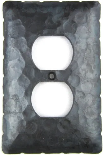 Miniatura 3 de Rustic Rancho Cubierta de placa de interruptor dúplex simple de hierro forjado EPH41 (negro)