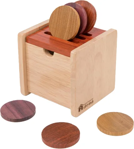 Miniatura 12 de Adena Montessori Caja de monedas, caja de permanencia para monedas de bebé de 1 año, juguetes de desarrollo de bolas de madera para bebés de 6 a 12