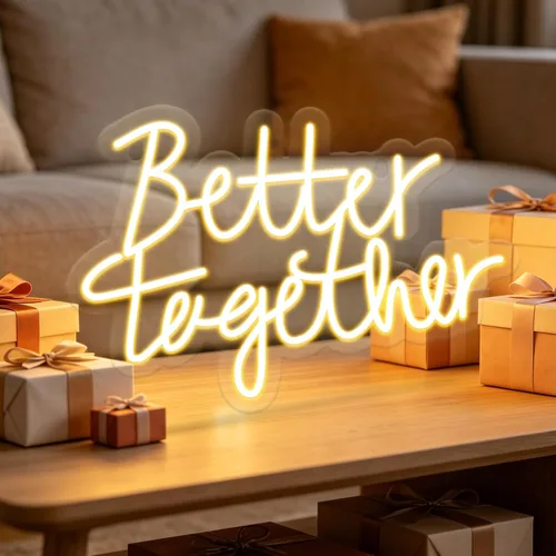 Letrero de neón con texto en inglés "Better Togethers", decoración de pared para boda, dormitorio, Navidad, día de San Valentín, regalo de