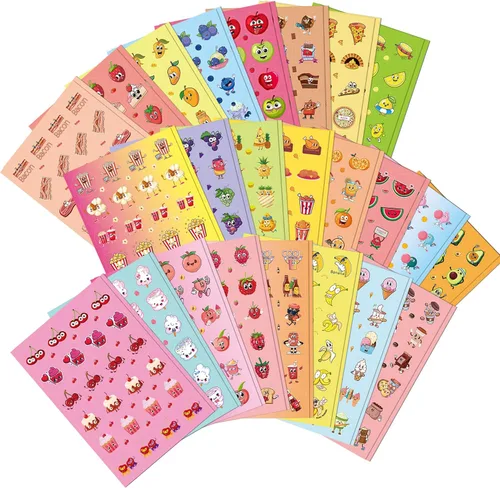 Miniatura 13 de HORIECHALY Calcomanías para rascar y oler, 65 hojas de calcomanías perfumadas, más de 720 calcomanías de animales aromáticas con 13 aromas