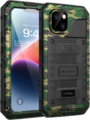 Miniatura 16 de Beasyjoy Funda impermeable para iPhone 14 Pro Max, funda de metal resistente con protector de pantalla integrado, protección de cuerpo completo
