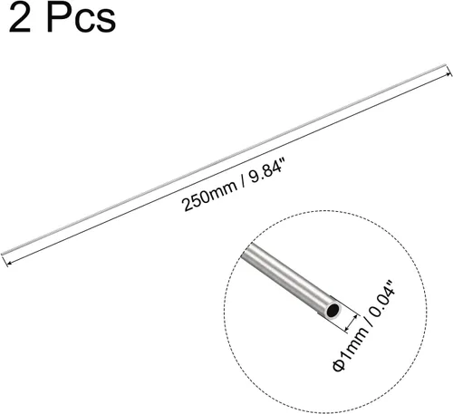 Miniatura 2 de uxcell Tubo de acero inoxidable 316, tubo de 0.039 in de diámetro exterior de 0.006 in de grosor de pared de 9.843 in de longitud, 2