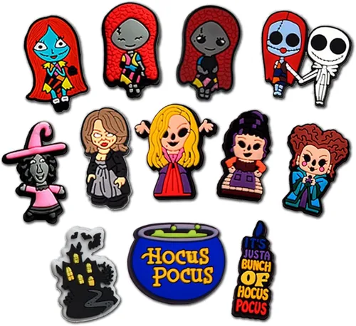 Miniatura 6 de hunanzhongyi Lote de 50 dijes para zapatos de película de terror dijes para zapatos de Halloween para adolescentes niños niñas hombres y mujeres