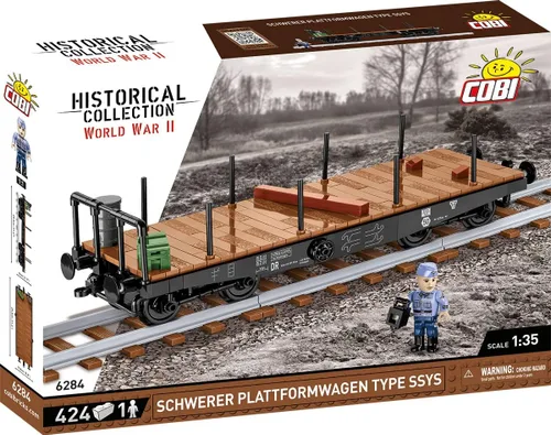Miniatura 3 de COBI Historical Collection WWII Schwerer Plattformwagen Type Ssys, 424 piezas
