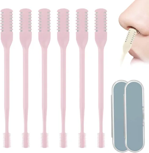 Miniatura 8 de AIIONP Cortador de vello nasal para mujeres y hombres, herramienta de eliminación manual de vello de fosa nasal giratoria de 360°, cuchilla de vello