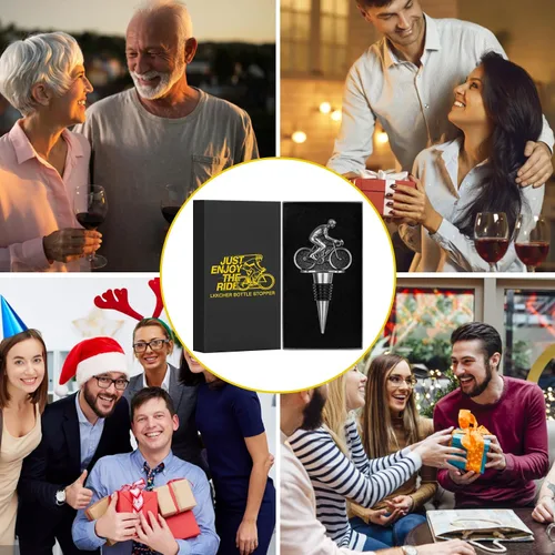 Miniatura 8 de LKKCHER Tapón de vino de ciclismo, regalos de vino para bicicleta, regalos del día del padre, regalos de Navidad, regalos de cumpleaños para hombres