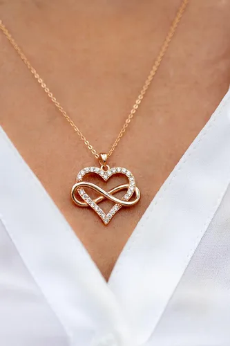 Miniatura 9 de Sash & Soph Collar de corazón infinito para mujer, collar de corazón de plata de ley 925 para novia, colgante de corazón de amor en cadena de 18