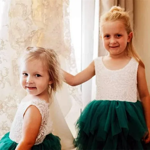 Miniatura 6 de Topmaker Vestido de niña de flores sin espalda acampanado de encaje