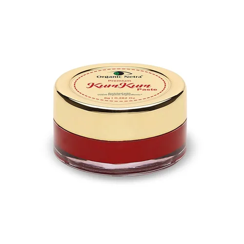Miniatura 2 de Organic Netra Pasta Sindoor/Kumkum Resistente al agua de larga duración, a prueba de manchas Color granate profundo puro y natural, larga 2-Rojo