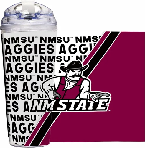 Miniatura 49 de Rico Industries Taza acrílica NCAA estándar de 24 onzas con tapa con bisagra, taza de doble pared oficialmente licenciada con pajita