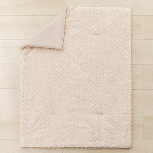 Miniatura 5 de Cokouchyi Juego de ropa de cama de 3 piezas para niño y niña, juego de cuna geométrico acolchado de jacquard, incluye falda, manta y sábana, ropa