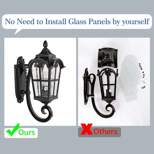 Miniatura 2 de Lámpara romana negra para exteriores, lámpara de pared de 17.7 pulgadas de alto del atardecer al amanecer, lámpara de pared impermeable para porche