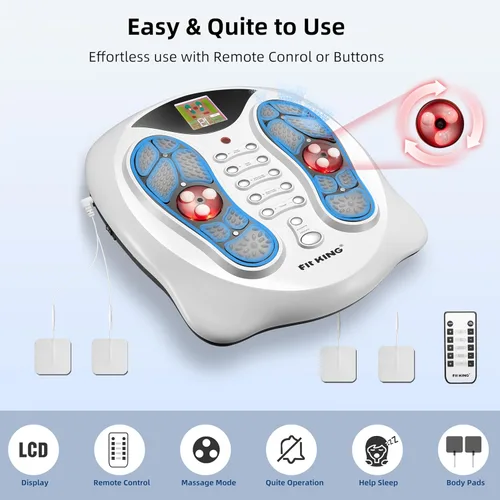 Miniatura 6 de FIT KING Alivio del dolor de neuropatía para masajeador de pies, masajeador de pies EMS para neuropatía con almohadillas TENS, estimulador