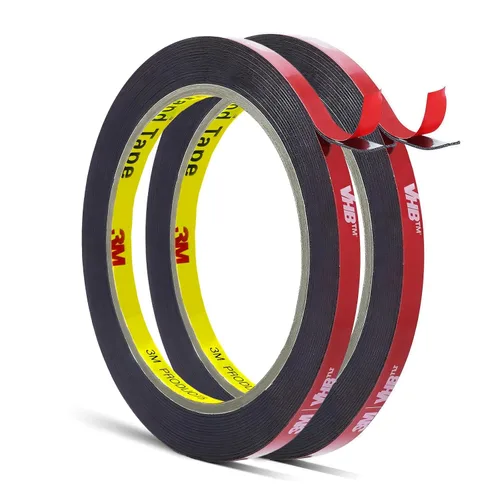 Miniatura 33 de 3M Cinta de doble cara resistente de 1 pulgada x 15.4 pies, cinta de montaje negra 5925 cinta de espuma adhesiva fuerte impermeable para decoración