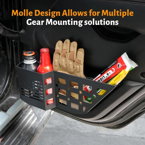 Miniatura 4 de MAIKER Caja de Almacenamiento de Metal para Puerta Trasera Compatible con Jeep Wrangler JL JLU 4XE 2018-2025 y Gladiator JT 2020-2025, Caja
