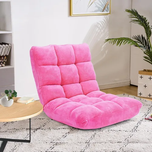 Miniatura 14 de Silla de suelo con soporte para el respaldo, silla reclinable plegable ajustable de 14 posiciones, silla de meditación con marco de acero, silla