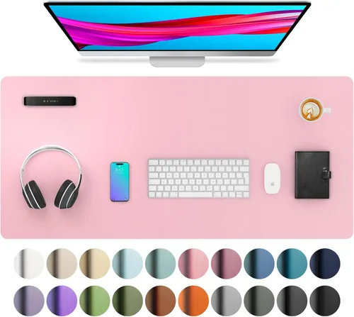 Miniatura 108 de Aothia - Protector de escritorio de cuero sintético, base para mouse, superficie antideslizante e impermeable para escribir y para laptop