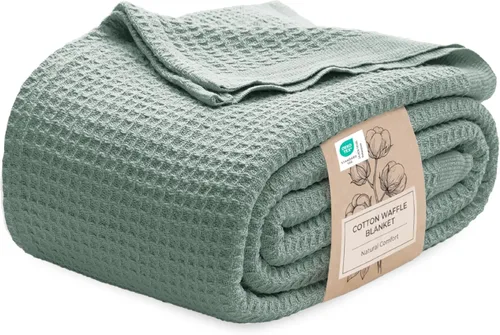 Miniatura 22 de Bedsure Gentlesoft - Manta de 100 % algodón, tamaño Twin XL, para dormitorio universitario, transpirable y suave, manta Twin de tejido waffle
