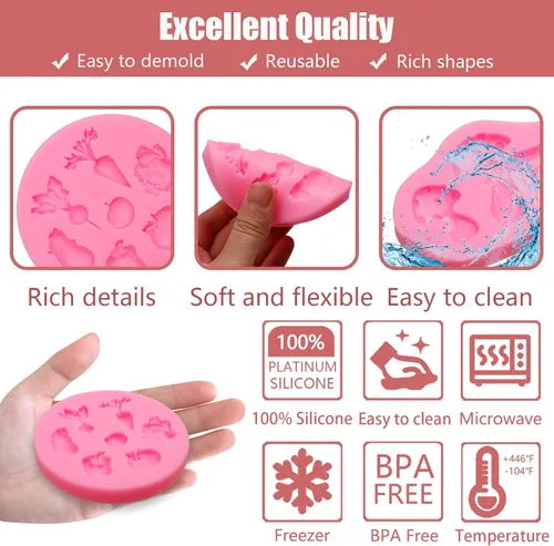 Miniatura 3 de Molde de silicona en forma de hongo en forma de hongo, molde para llavero de verduras para dulces, chocolate, decoración de pasteles, dulces