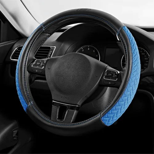 Miniatura 10 de Skechers - Funda para volante de cuero con amortiguación máxima, funda universal de 14" 1/2-15" para proteger el volante del automóvil para hombres