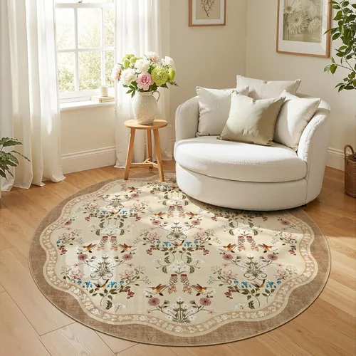 Miniatura 55 de Jinchan Alfombra Floral de Pasillo, 2x5, Alfombras Antideslizantes Lavables a Máquina, Alfombra Suave de Pelo Bajo para Pasillo, Resistente a