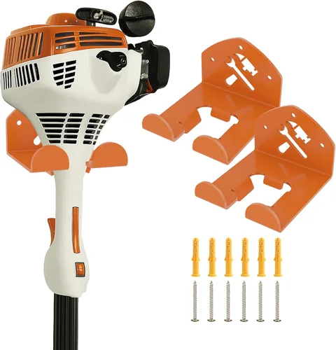 Miniatura 10 de Flexi Rods Organizador de garaje para colgar en la pared, estante de herramientas de jardín para recortadora de césped, cortasetos, herramientas