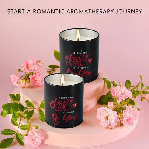 Miniatura 6 de Paquete de 2 velas perfumadas de lavanda para el día de San Valentín, velas de cera de soja de aromaterapia para parejas, padres, esposo, esposa, 9