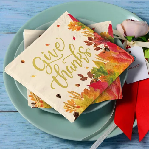 Miniatura 7 de Kit de suministros para fiesta temática de otoño y Acción de Gracias, para servir a 50 personas, vajilla desechable de cosecha de otoño incluye