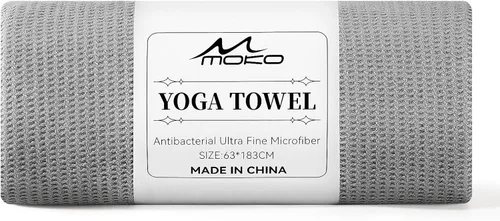 MoKo Toalla de yoga caliente, toalla antideslizante con puntos de agarre, 74.4 x 27.3 pulgadas, cubierta de esterilla de yoga para pilates, fitness,