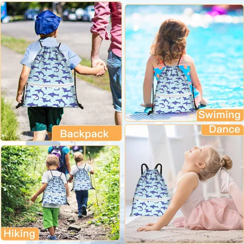 Miniatura 5 de Mochila con cordón bolsa de cuerda, Tiburón pequeño, Classic